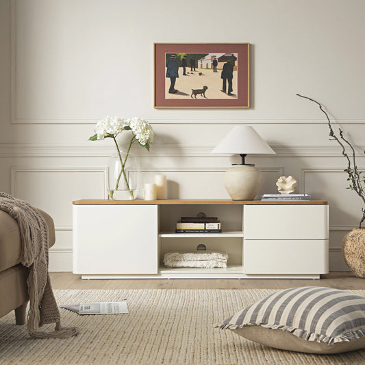 Agnes Curved Edge 150cm Wide TV Unit, White