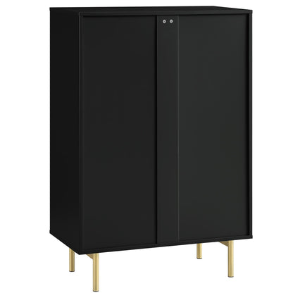 Richmond Ridged Chest of 5 Drawers, Matte Black