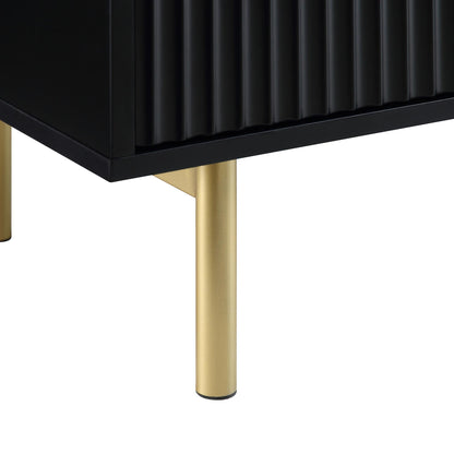 Richmond Ridged Chest of 5 Drawers, Matte Black