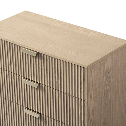 Richmond Ridged Chest of 5 Drawers, Light Ash