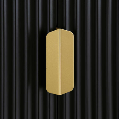 Richmond Ridged Double Wardrobe with Drawer, Matte Black