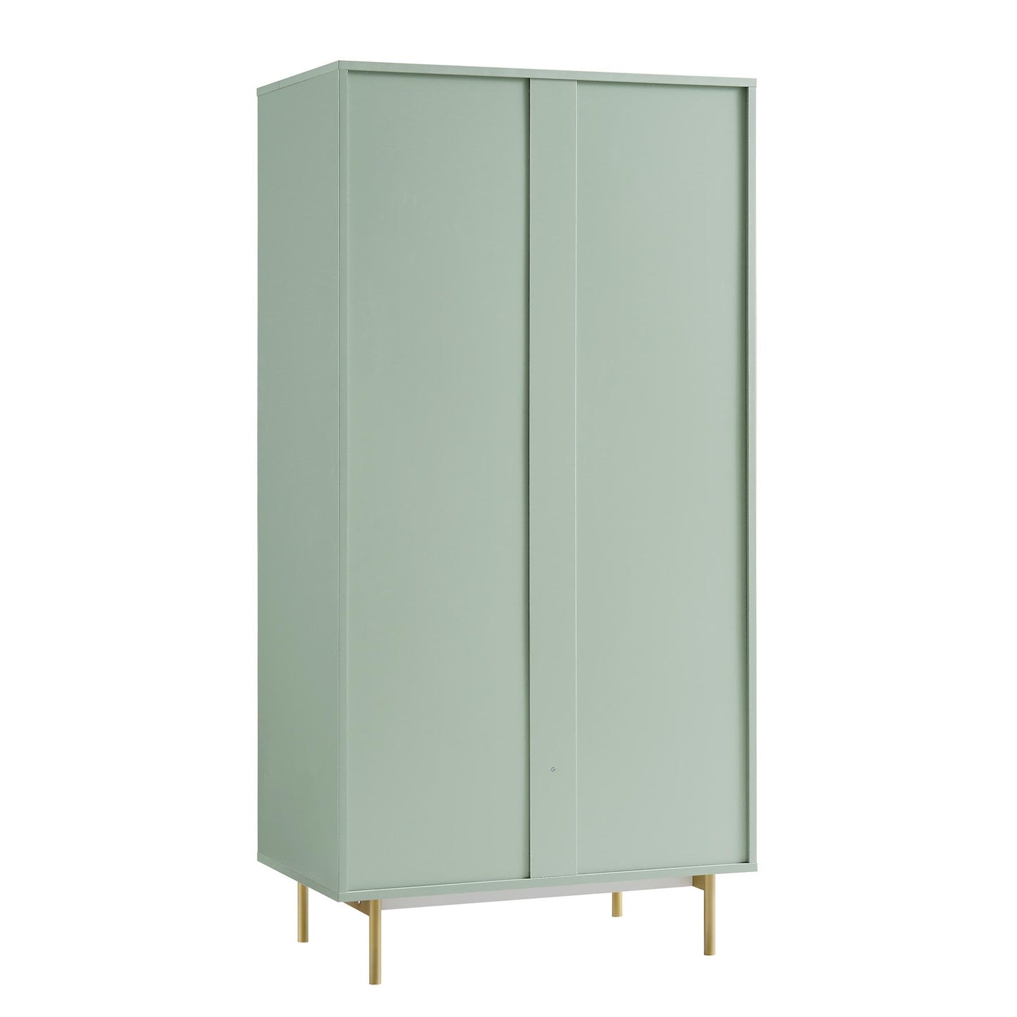 Richmond Ridged Double Wardrobe with Drawer, Matte Sage Green