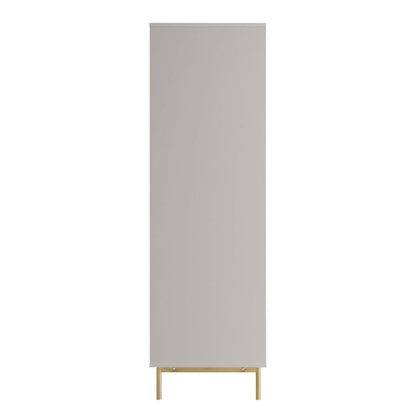 Richmond Ridged Double Wardrobe with Drawer, Matte Taupe