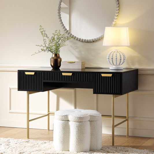 Richmond Ridged Dressing Table, Matte Black