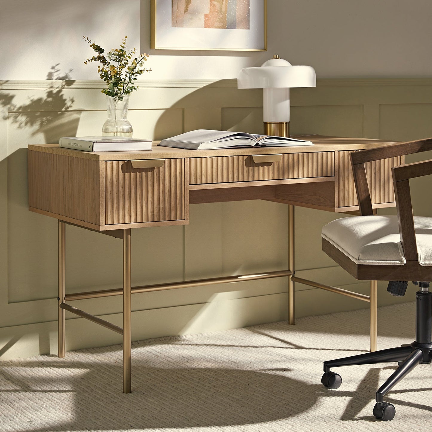 Richmond Ridged Dressing Table, Light Ash