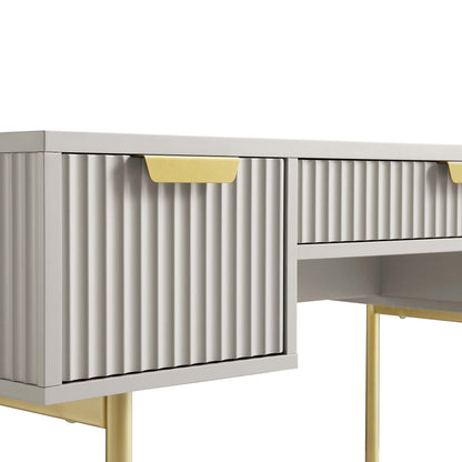 Richmond Ridged Dressing Table, Matte Taupe