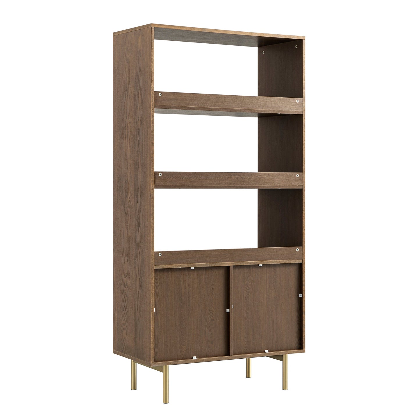 Richmond Ridged Tall Bookcase with Doors, Dark Ash
