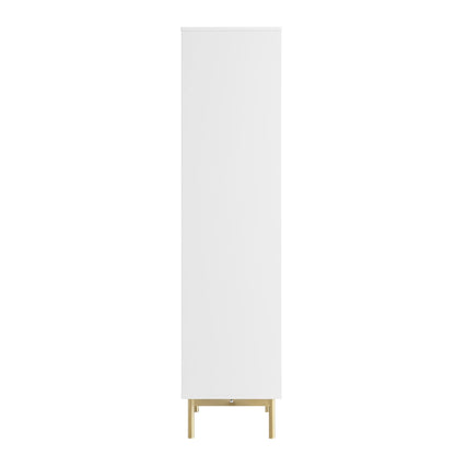 Richmond Ridged Tall Bookcase with Doors, Matte White