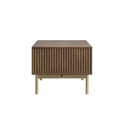 Richmond Ridged Coffee Table with Drawer, Dark Ash