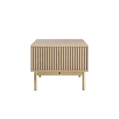 Richmond Ridged Coffee Table with Drawer, Light Ash