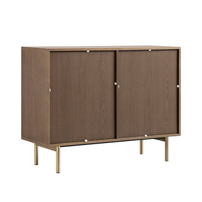 Richmond Ridged 2-Door Cabinet with Drawers, Dark Ash