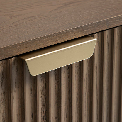 Richmond Ridged 2-Door Cabinet with Drawers, Dark Ash