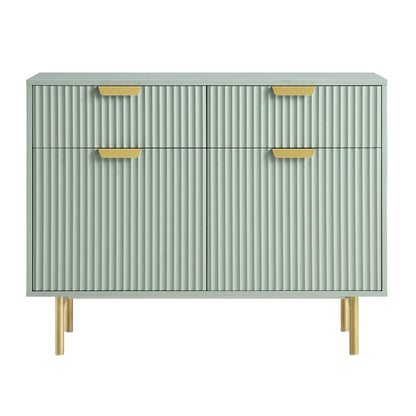 Richmond Ridged 2-Door Cabinet with Drawers, Matte Sage Green