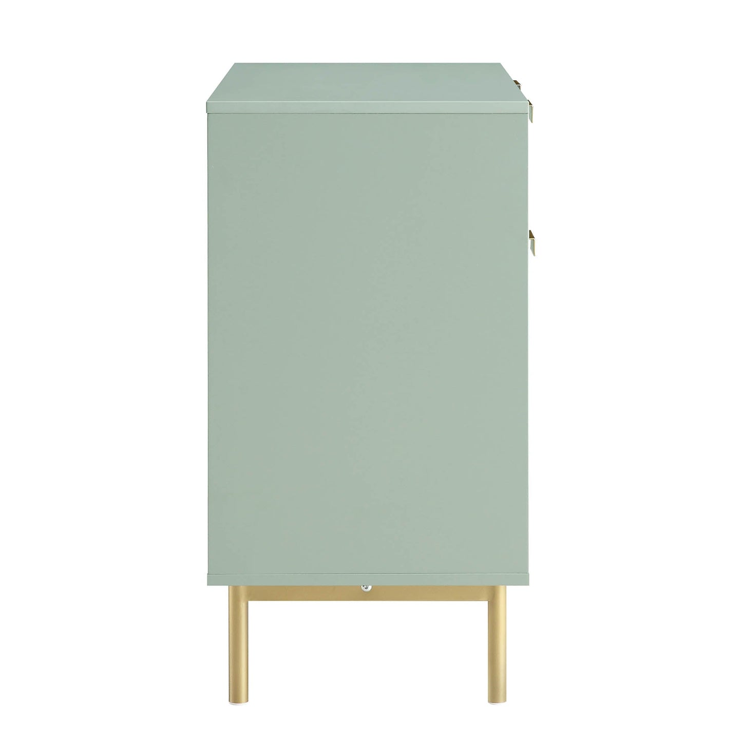 Richmond Ridged 2-Door Cabinet with Drawers, Matte Sage Green