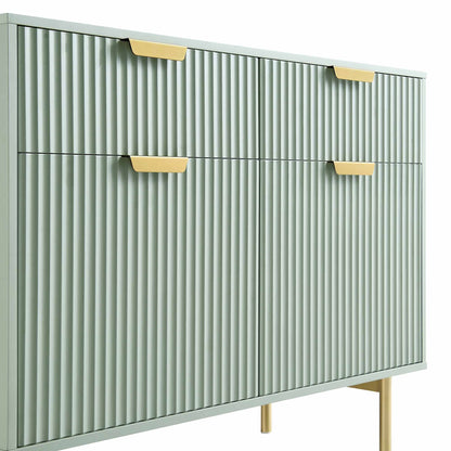 Richmond Ridged 2-Door Cabinet with Drawers, Matte Sage Green