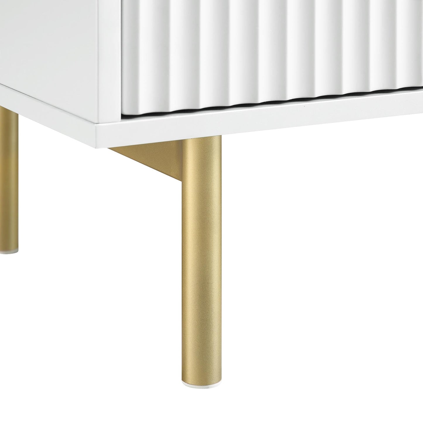 Richmond Ridged 2-Door Cabinet with Drawers, Matte White