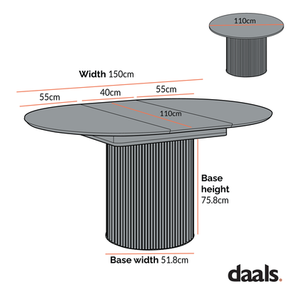 Maru Round 4-6 Seater Extending Oak Pedestal Dining Table, Washed White
