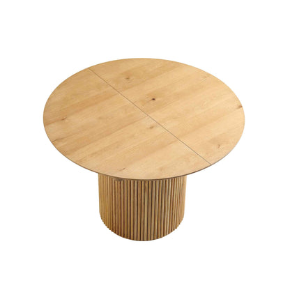 Maru Round 4-6 Seater Extending Oak Pedestal Dining Table, Oak