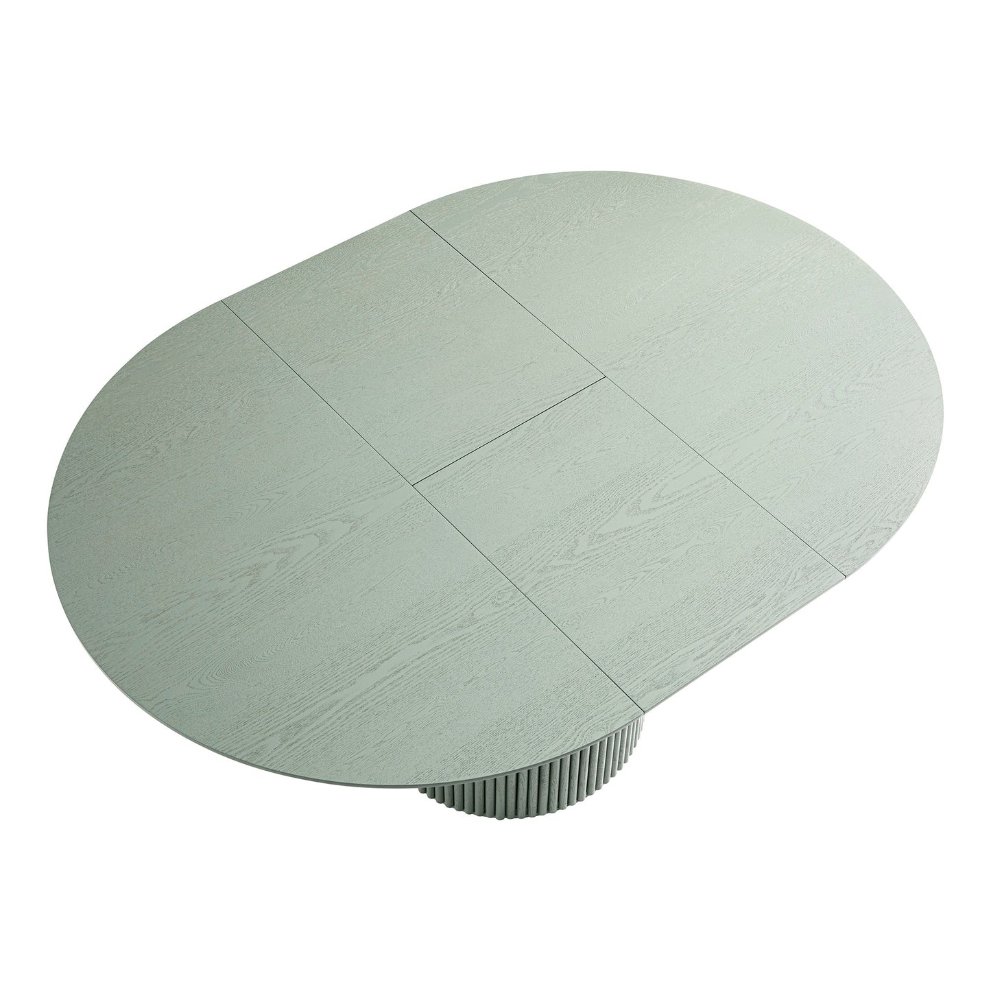 Maru Round 4-6 Seater Extending Oak Pedestal Dining Table, Sage Green