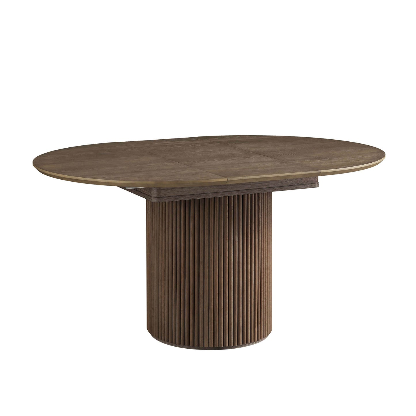 Maru Round 4-6 Seater Extending Oak Pedestal Dining Table, Silver Oak