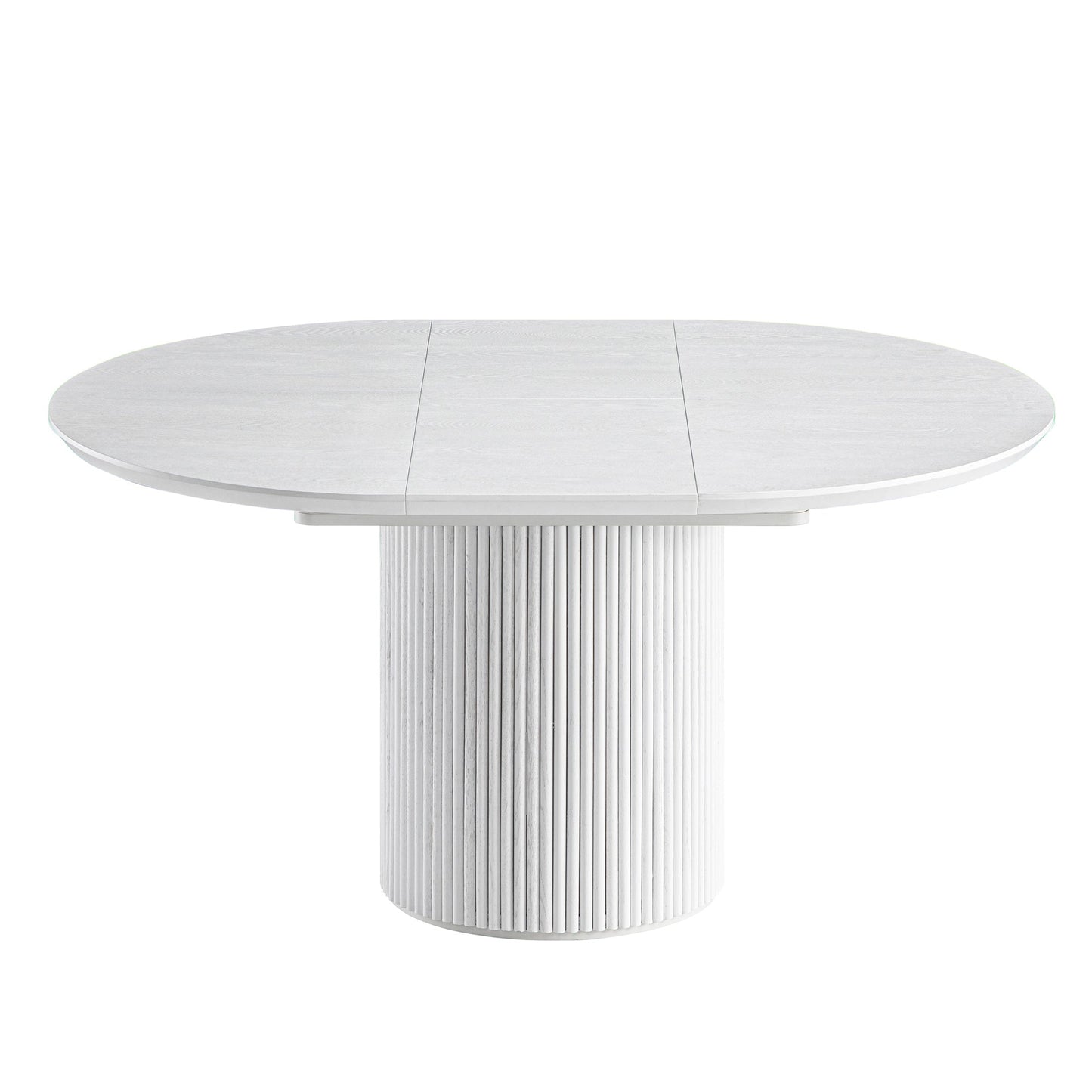 Maru Round 4-6 Seater Extending Oak Pedestal Dining Table, Washed White