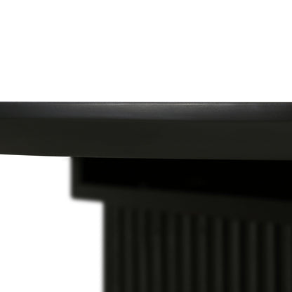 Maru Oval 6-8 Seater Extending Oak Pedestal Dining Table, Black