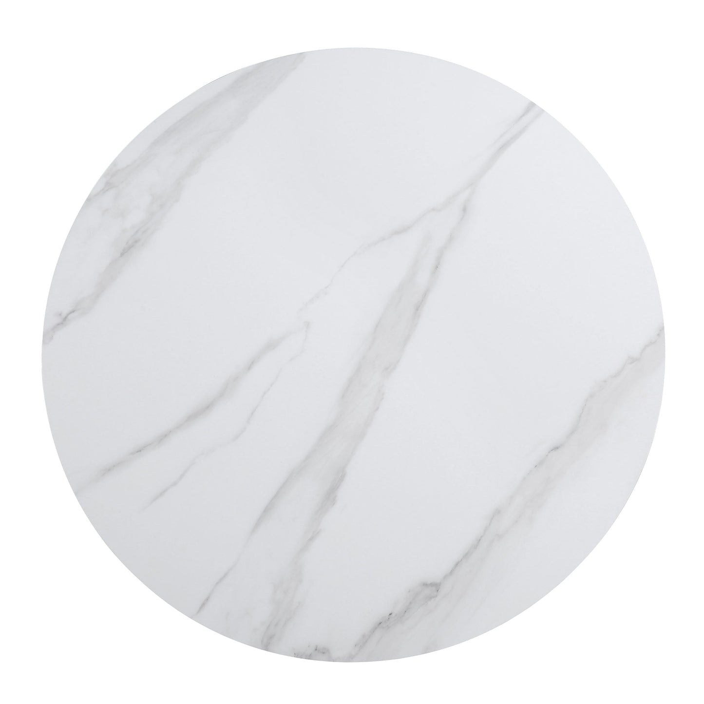 Maru Ceramic Top Black Pedestal Round Dining Table