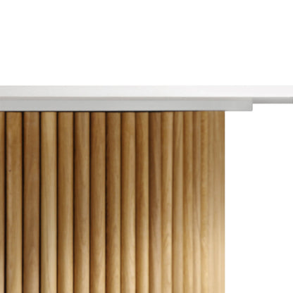 Maru Ceramic Top Oak Pedestal Round Dining Table