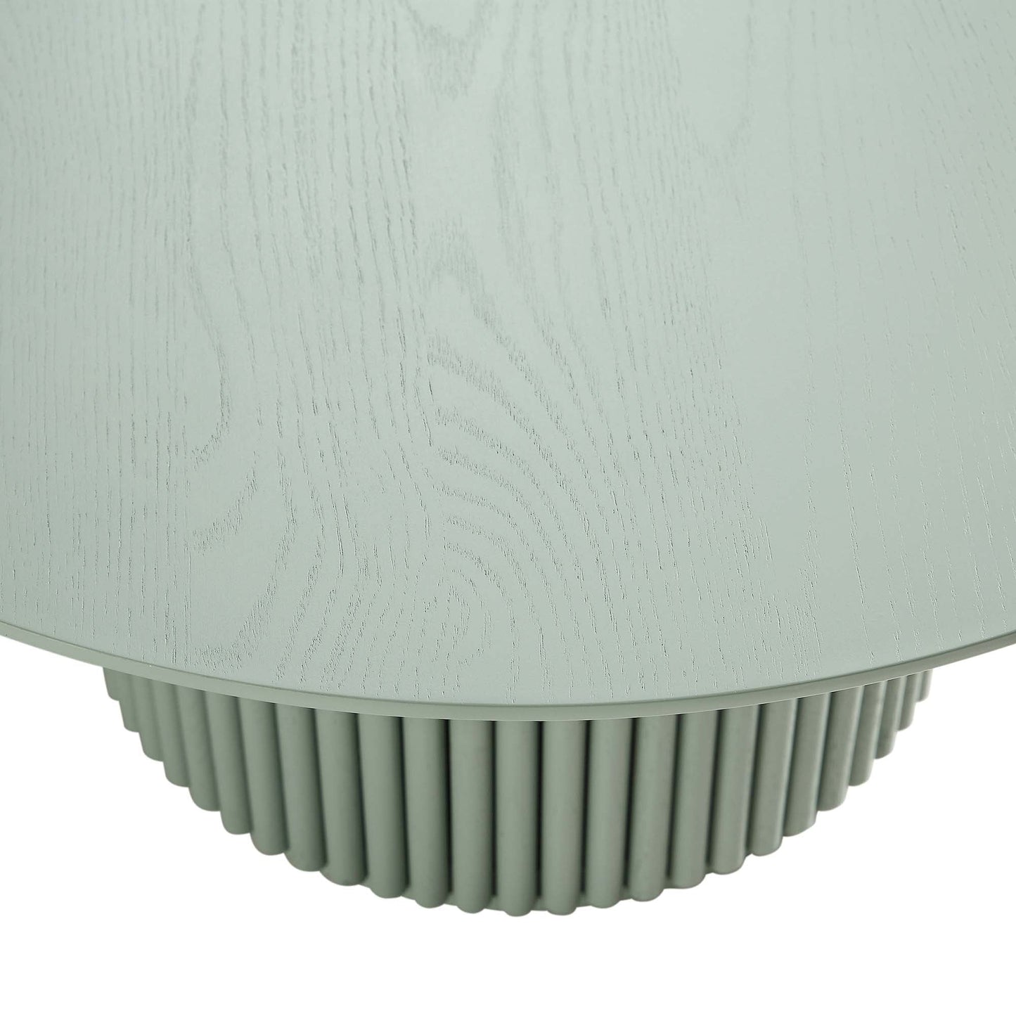 Maru Round Oak Pedestal Coffee Table, Sage Green