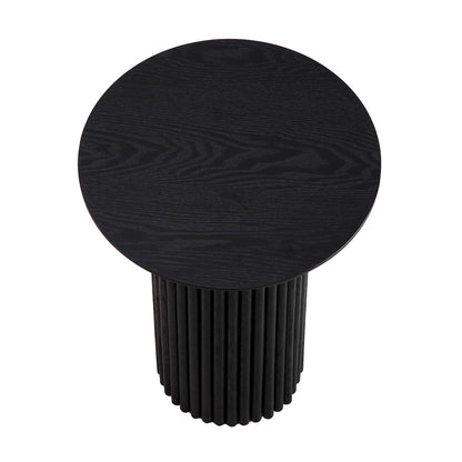 Maru Oak Round Side Table, Black