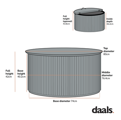Maru Oak Round Coffee Table with Storage, Washed White
