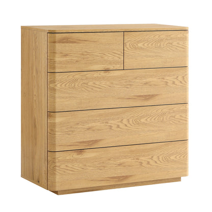 Agnes Curved Edge 2 over 3 Chest of Drawers, Natural