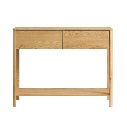 Agnes Curved Edge 2 Drawer Console Table, Natural