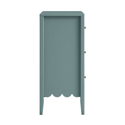 Henley Scalloped Edge 3 Drawer Chest, Blue Spruce