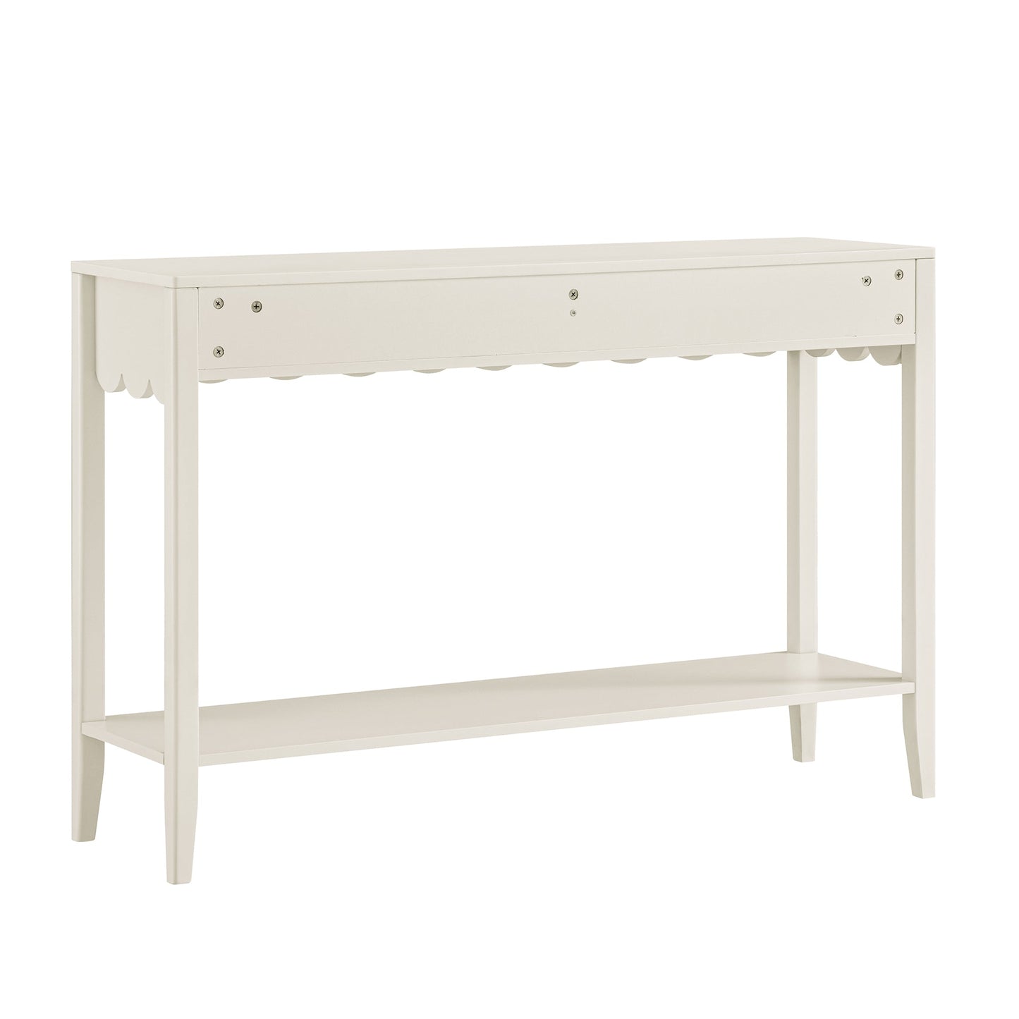 Henley Scalloped Edge Console Table, Light Sand