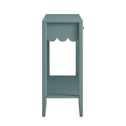 Henley Scalloped Edge Console Table, Blue Spruce