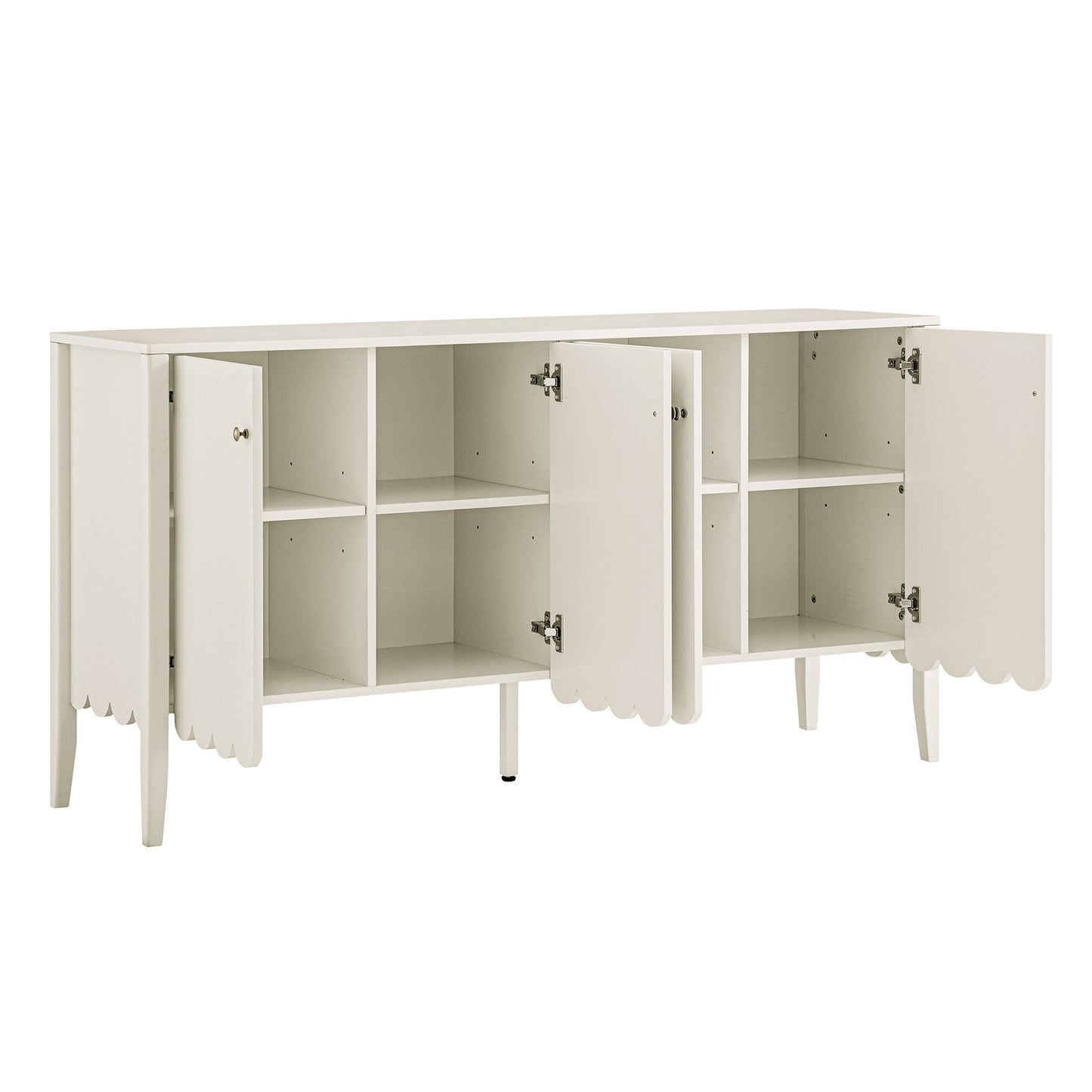 Henley Scalloped Edge 150cm Wide Sideboard, Light Sand