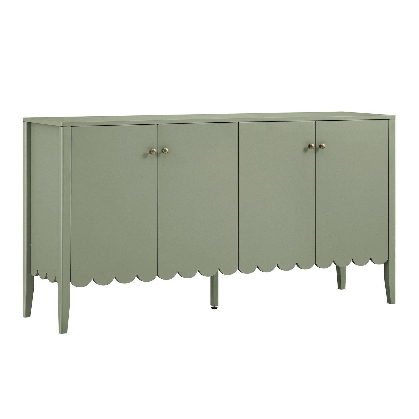 Henley Scalloped Edge 150cm Wide Sideboard, Sage Green