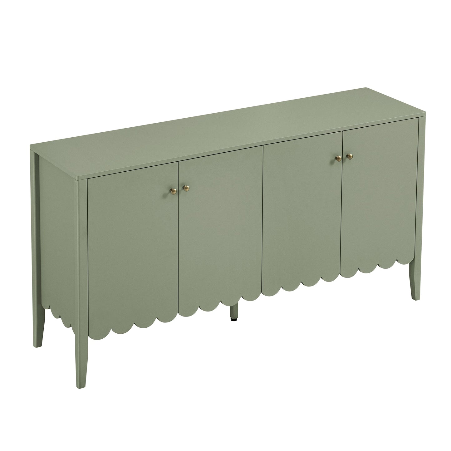 Henley Scalloped Edge 150cm Wide Sideboard, Sage Green
