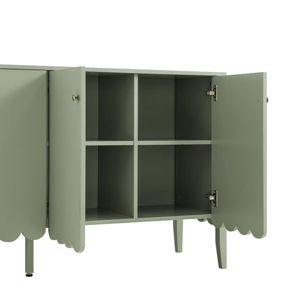 Henley Scalloped Edge 150cm Wide Sideboard, Sage Green