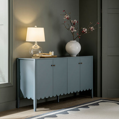 Henley Scalloped Edge 150cm Wide Sideboard, Blue Spruce