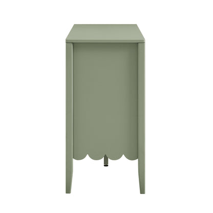 Henley Scalloped Edge 150cm Wide Sideboard with Open Shelf, Sage Green