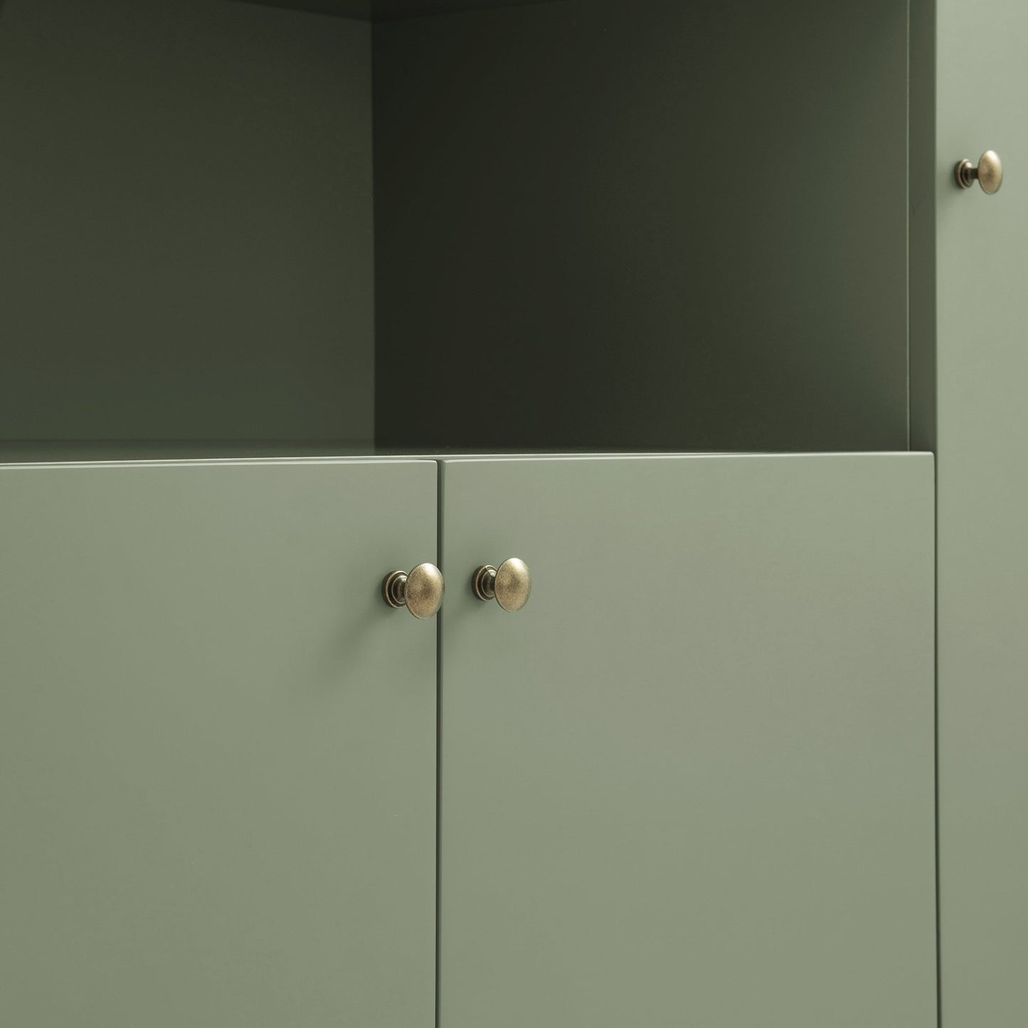 Henley Scalloped Edge 150cm Wide Sideboard with Open Shelf, Sage Green