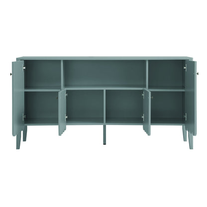 Henley Scalloped Edge 150cm Wide Sideboard with Open Shelf, Blue Spruce