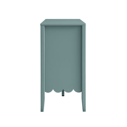 Henley Scalloped Edge 150cm Wide Sideboard with Open Shelf, Blue Spruce