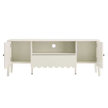 Henley Scalloped Edge 150cm Wide TV Unit, Light Sand