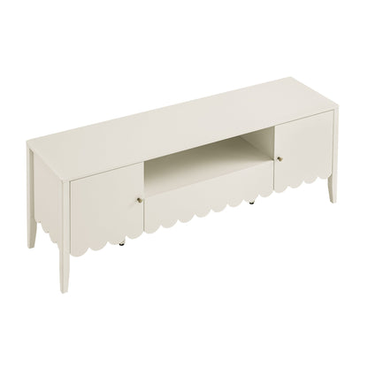 Henley Scalloped Edge 150cm Wide TV Unit, Light Sand