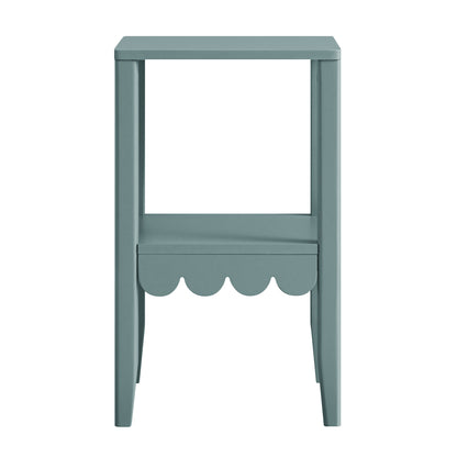 Henley Scalloped Edge Side Table, Blue Spruce
