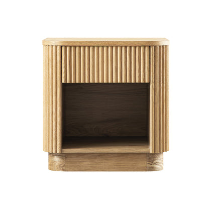 Maru 1-Drawer Bedside Table, Oak