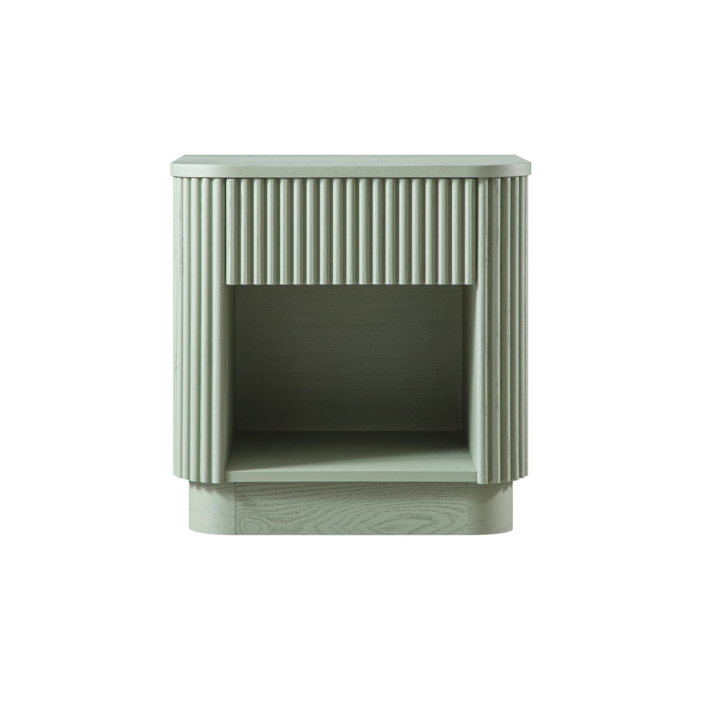 Maru 1-Drawer Bedside Table, Sage Green